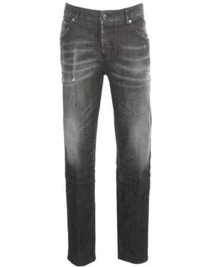 DSquared² Distressed Logo Patch Jeans - Grey
