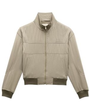 Saint Laurent Zip-Up High Neck Teddy Jacket - Natural