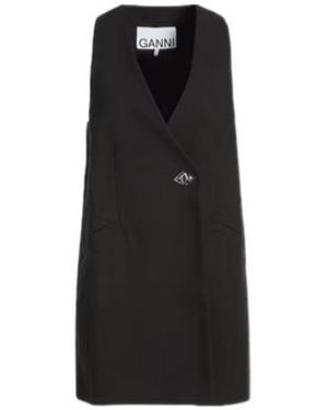 Ganni Suit-Style Vest - Black