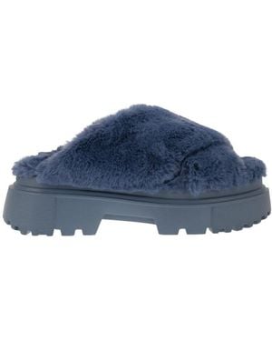 Hogan Round Toe Slip-On Sandals - Blue