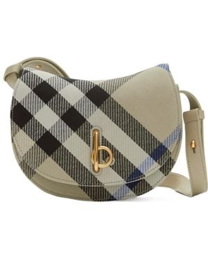 Burberry Rocking Horse Checked Mini Shoulder Bag - Grey