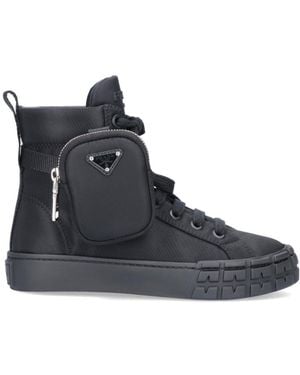 Prada Logo Short Boots - Black