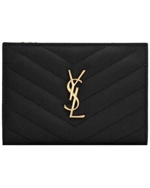 Saint Laurent Cassandre Matelassé Bifold Wallet - Black