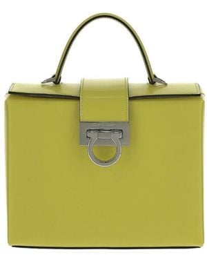 Ferragamo Logo Box Shoulder Bag - Yellow