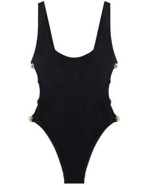 Jonathan Simkhai Mona Studded Cut-Out Swimsuit - Black