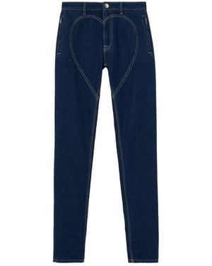 Burberry High-Rise Heart-Motif Skinny Jeans - Blue
