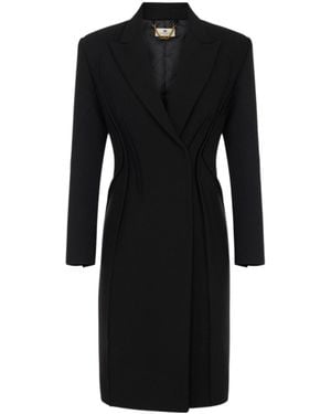 Elisabetta Franchi Tailored Asymmetric Coat - Black