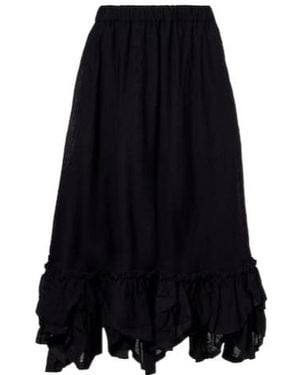 Comme des Garçons Wool-Blend Midi Skirt - Black