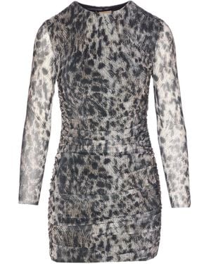 Aniye By Leopard Print Mini Dress - Gray