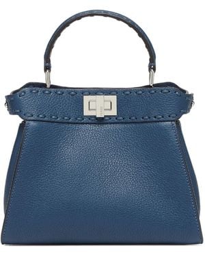 Fendi Peekaboo Mini Tote Bag - Blue