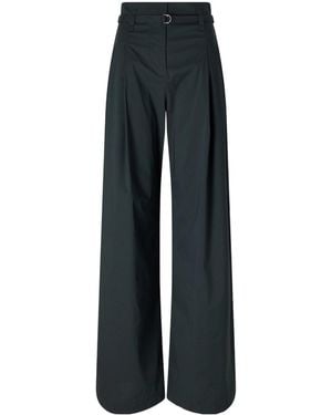 Proenza Schouler Belted Cotton-Blend Wide-Leg Trousers - Blue