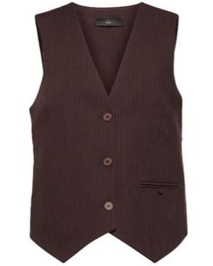 SIR. Guillaume Pinstriped Vest - Brown