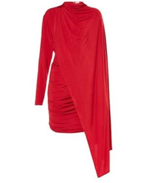 Magda Butrym Caped Cupro-Blend Minidress - Red
