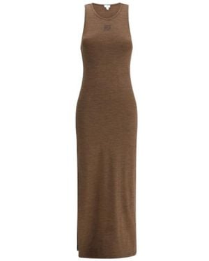 Loewe Anagram-Motif Maxi Dress - Brown