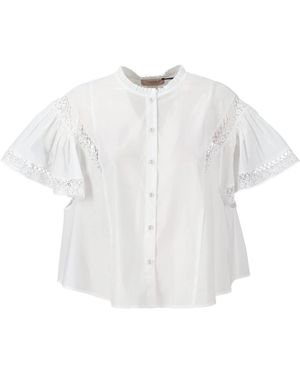 Twinset Lace-Trim Buttoned Blouse - White