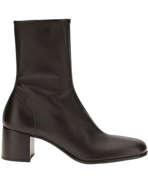 Prada Block-Heel Ankle Boots - Black