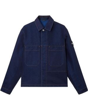 Stone Island Logo Patch Denim Jacket in Blue for Men | Lyst