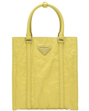 Prada Logo Shoulder Bag - Yellow