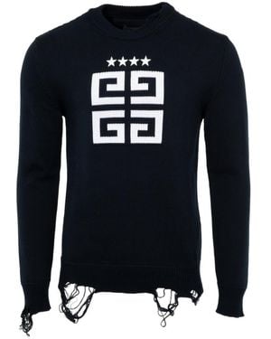 Givenchy 4G Stars Intarsia Knit Jumper - Blue