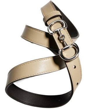 Gucci Thin Belt With Horsebit Buckle - White