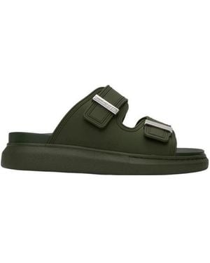 McQueen Embossed Logo Slides - Green