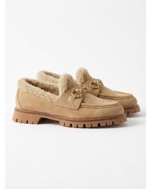 Gucci Loafer With Horsebit, Size 34.5 It - Natural