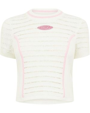 CASABLANCA Cropped T-Shirt - White