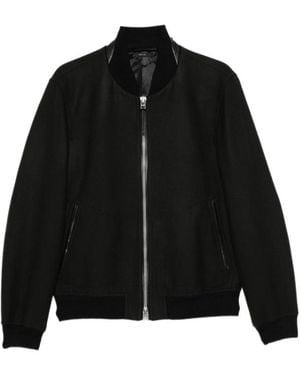 Tom Ford Leather-Trim Bomber Jacket - Black