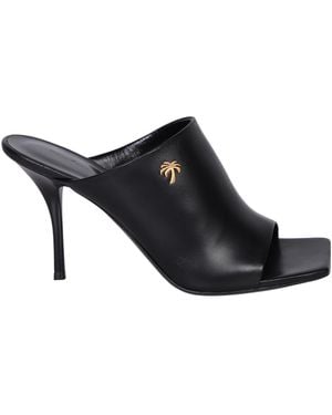 Palm Angels Palm Plaque Slip-On Mules - Black