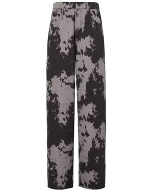 Fendi Ff Animalier Printed Long Jeans - Grey