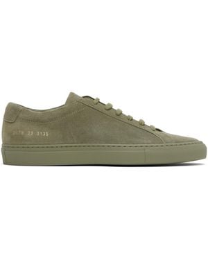Common Projects Achilles Tonal Suede Sneakers - Green
