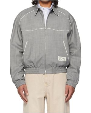 WOOYOUNGMI Wool Blend Twill Casual Jacket - Grey