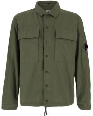 C.P. Company Logo Plaque Rip-Stop Shirt - Green