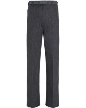 ZEGNA Wool Tapered Pants - Gray