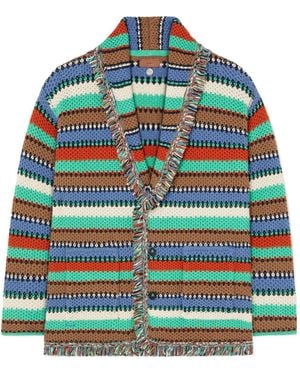 Alanui Sunny Stripes Cardigan - Green