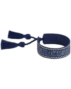 Dior Christian Logo Embellished Bracelet - Blue