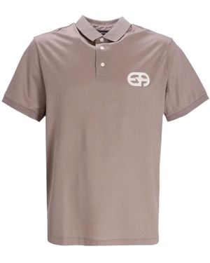Emporio Armani Logo Patch Short-Sleeved Polo Shirt - Grey