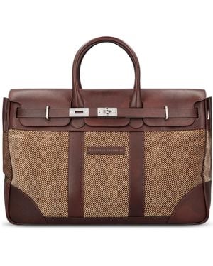 Brunello Cucinelli Herringbone Country Bag - Brown
