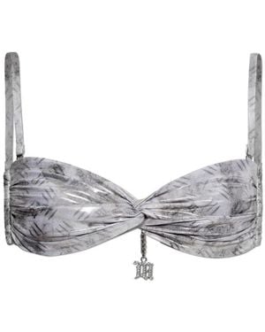 MISBHV Twisted Chain-Detail Bikini Top - Grey