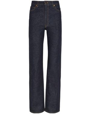 KHAITE High-Waist Straight-Leg Slim-Fit Jeans - Blue