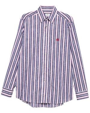Etro Striped Floral Shirt - Purple