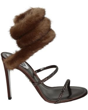 Rene Caovilla Stiletto-Heeled Sandals - Brown