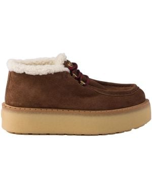 Prada Round-Toe Boots - Brown