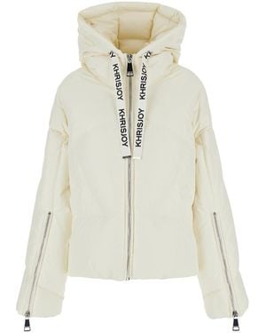 Khrisjoy Down Jacket With Logo Drawstring - White