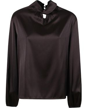 D.exterior Cutout Detail Blouse - Black