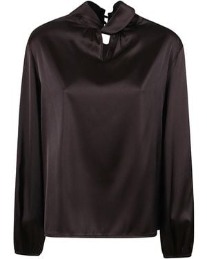 D.exterior Cutout Detail Blouse - Black