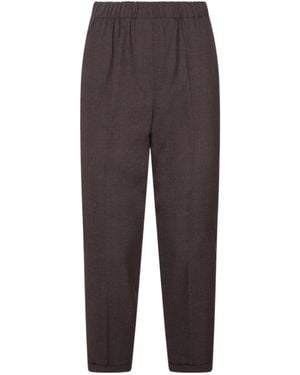Antonelli Elastic-Waist Pants - Brown