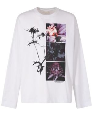 Dries Van Noten Hegland Long-Sleeved Printed Tshirt - White