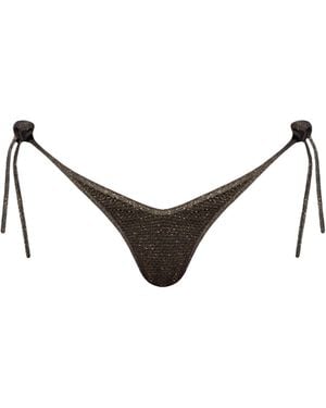 Palm Angels Monogram Plaque Bikini Bottoms - Brown