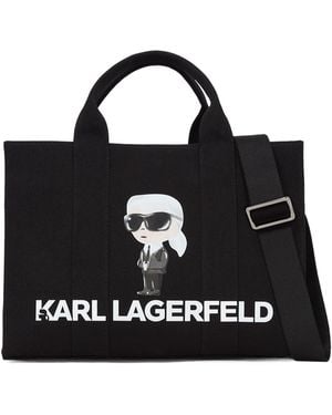 KARL LAGERFELD Ikon Aquarelle Tote Bag - Black